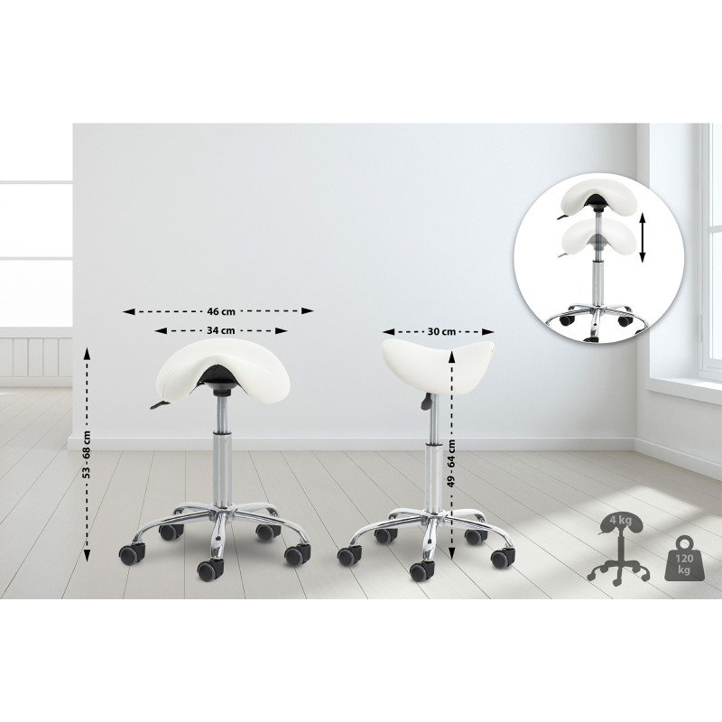 Tabouret de travail blanc Reno