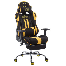 Fauteuil de bureau Racing Limit V2 en tissu avec repose-pieds Noir/Jaune