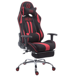 Fauteuil de bureau Racing Limit V2 en tissu avec repose-pieds noir/rouge
