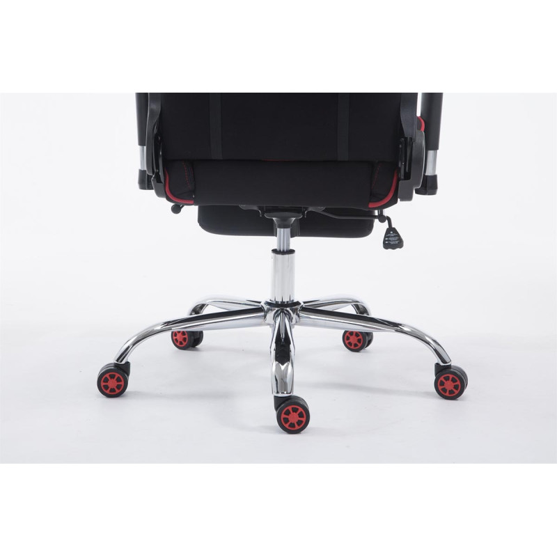 Chaise de bureau racing Limit V2 en tissu avec repose-pieds noir/rouge