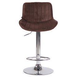 Lot de 2 tabourets de bar Lentini, velours, marron chromé