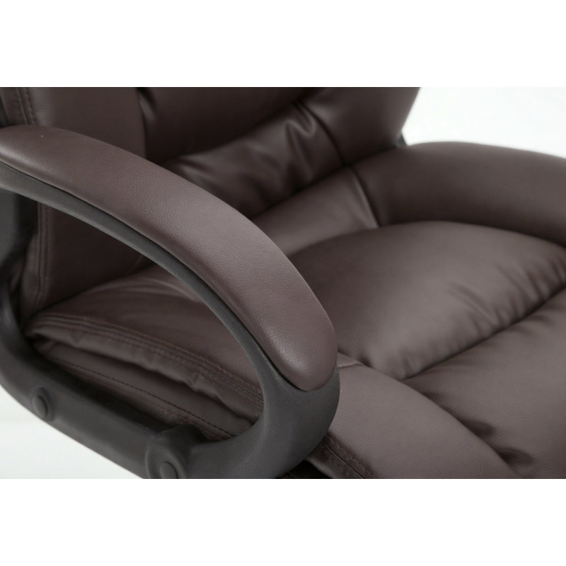 Fauteuil de bureau XL Sparta en cuir artificiel marron
