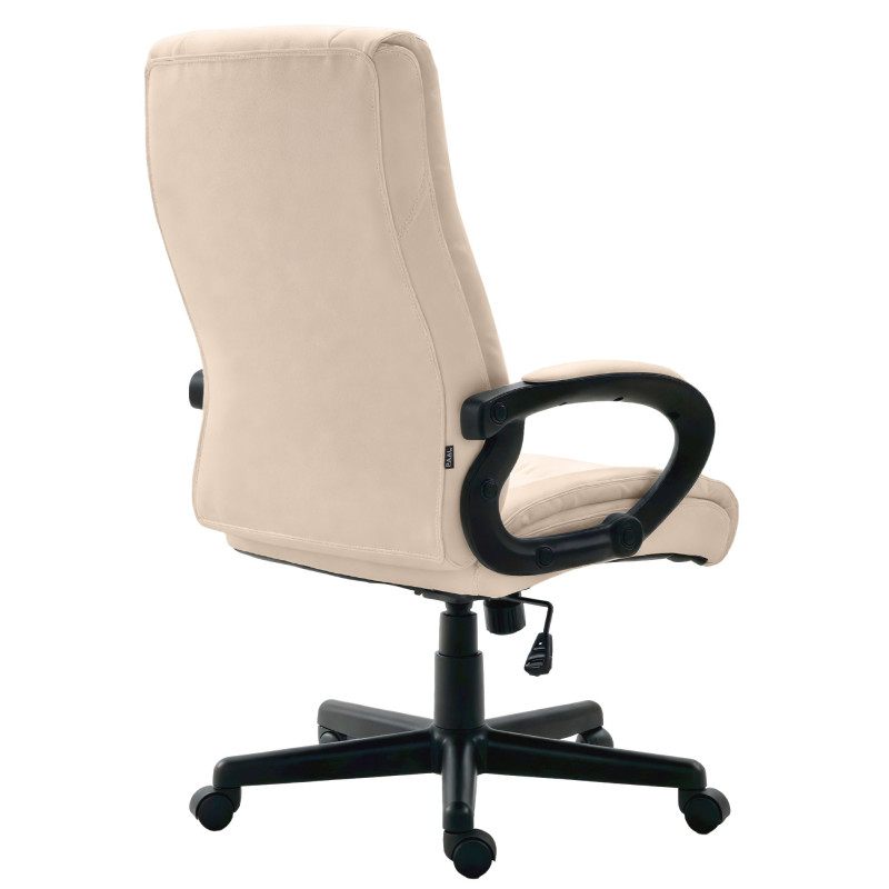 Fauteuil de bureau XL Sparta en cuir artificiel crème