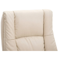 Fauteuil de bureau XL Sparta en cuir artificiel crème