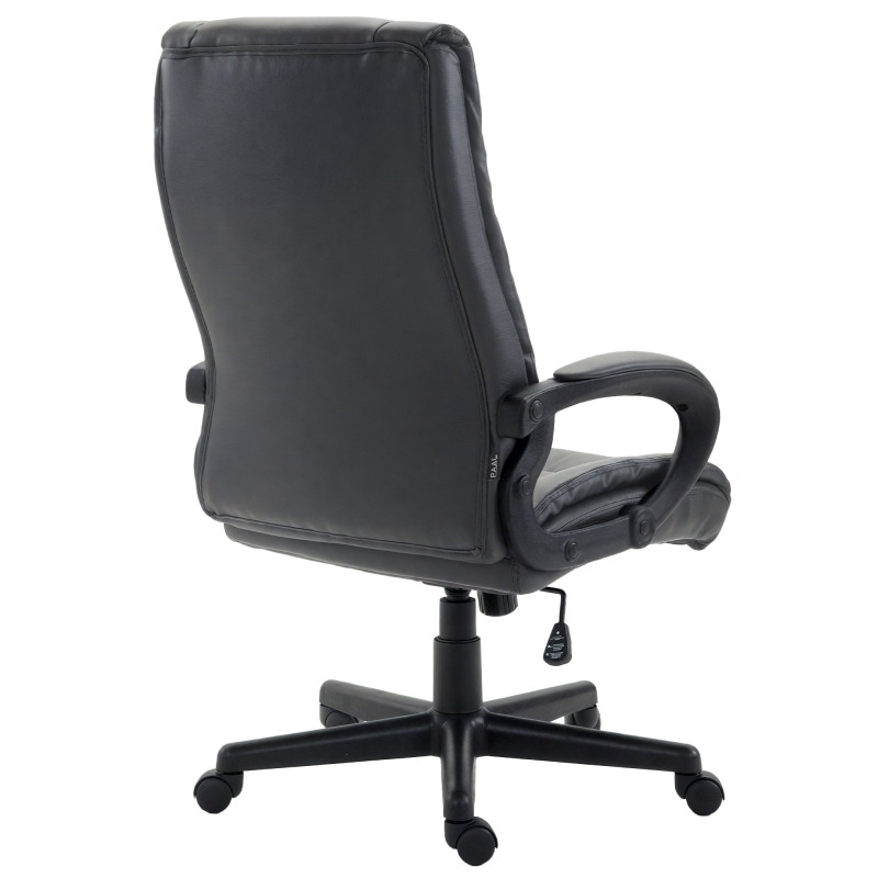Fauteuil de bureau XL Sparta en similicuir noir