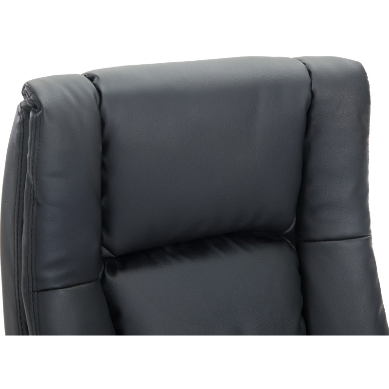 Fauteuil de bureau XL Sparta en similicuir noir