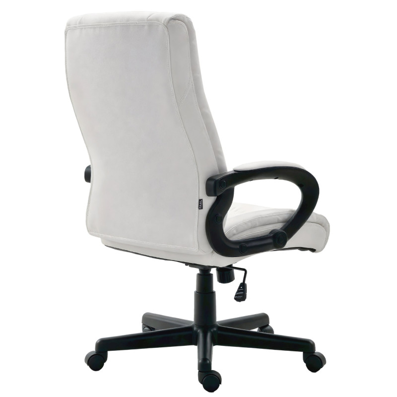 Fauteuil de bureau XL Sparta en similicuir blanc