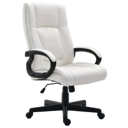 Fauteuil de bureau XL Sparta en cuir artificiel blanc