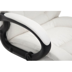 Fauteuil de bureau XL Sparta en cuir artificiel blanc
