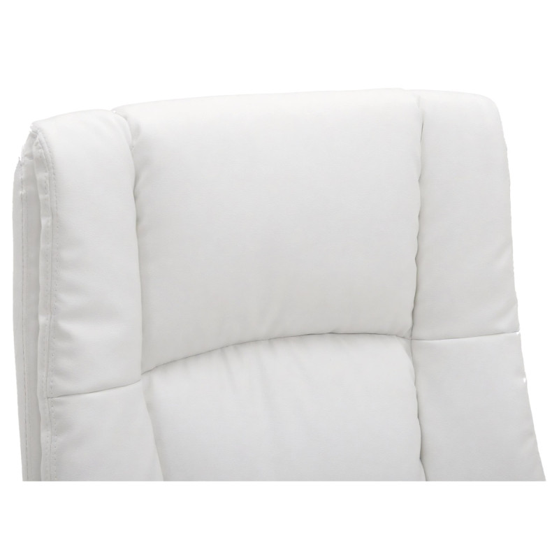 Fauteuil de bureau XL Sparta en cuir artificiel blanc