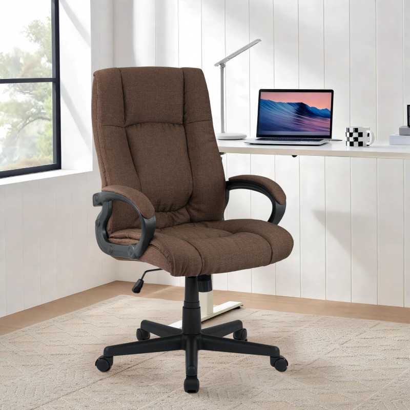 Fauteuil de bureau XL Sparta tissu marron