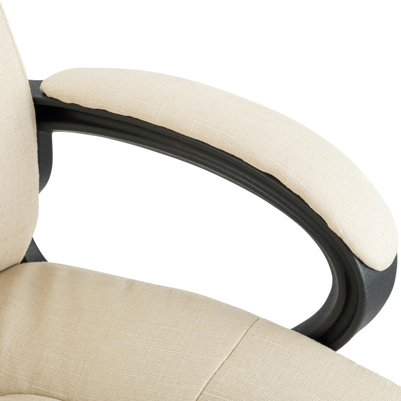 Fauteuil de bureau XL Sparta tissu crème