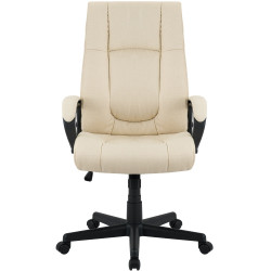 Fauteuil de bureau XL Sparta tissu crème