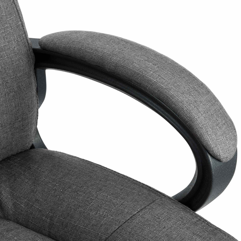 Fauteuil de bureau XL Sparta tissu gris foncé