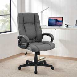 Fauteuil de bureau XL Sparta en tissu gris fonc?