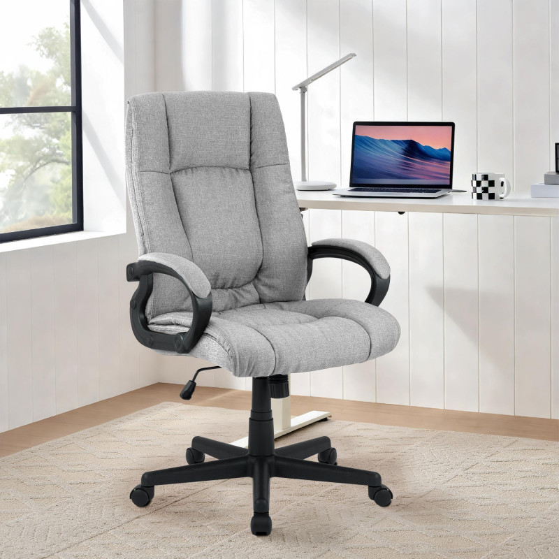 Fauteuil de bureau XL Sparta tissu gris