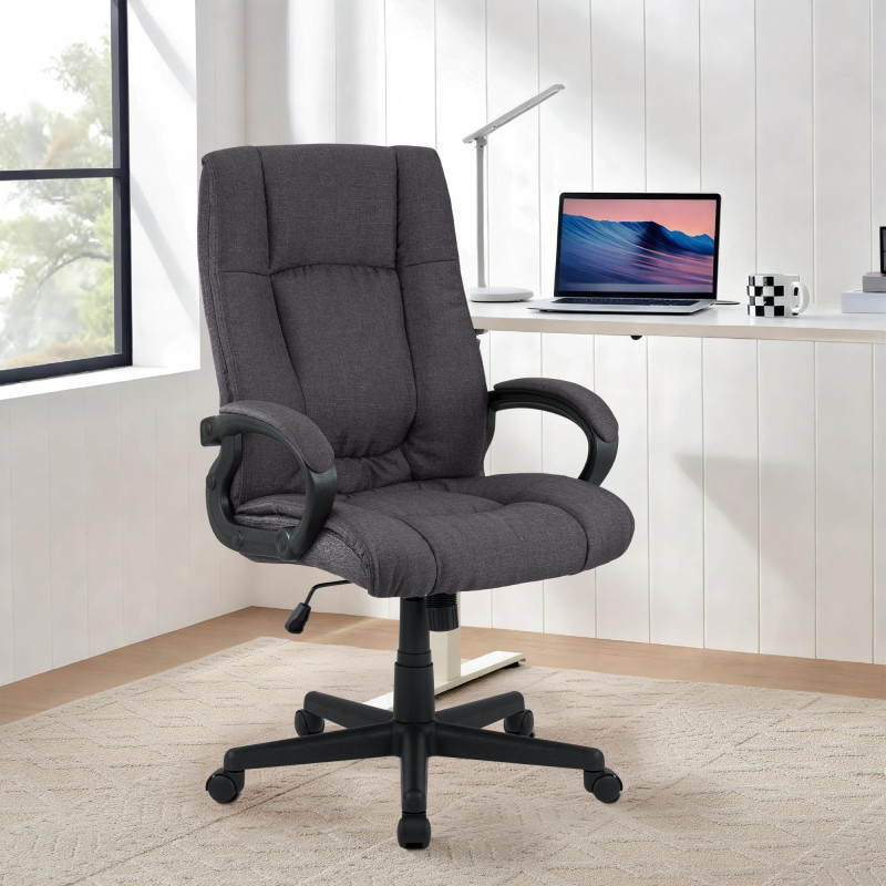 Fauteuil de bureau XL Sparta tissu noir