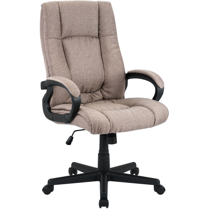 Fauteuil de bureau XL Sparta tissu taupe
