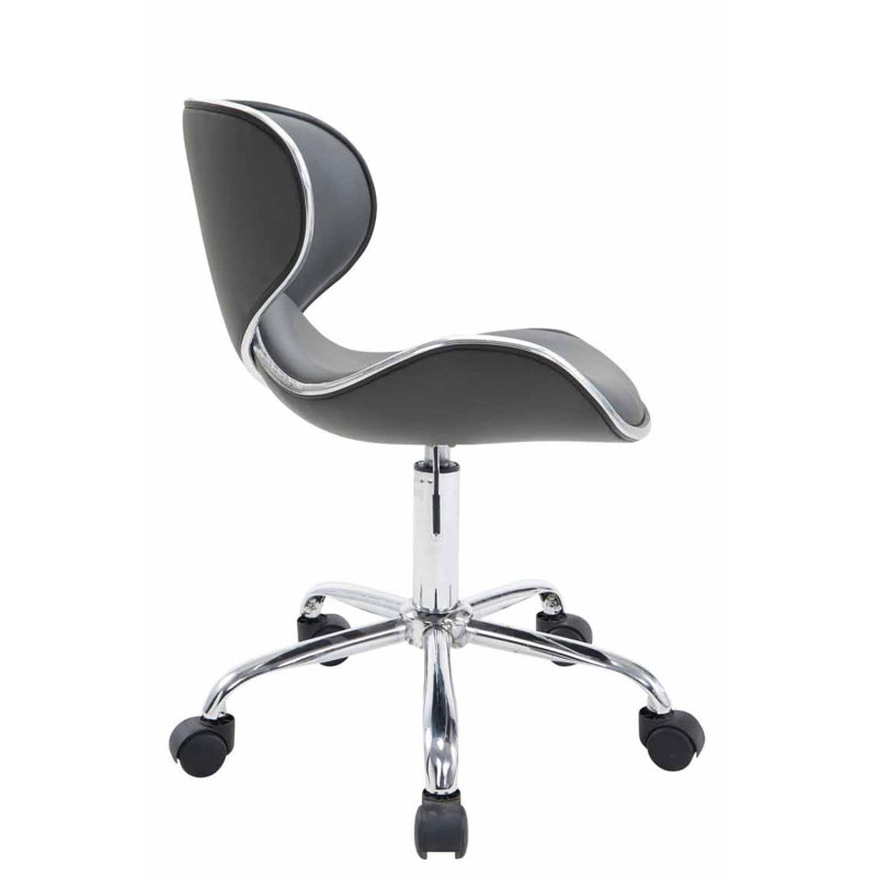 Tabouret de travail Las Vegas V2 en cuir synthétique gris