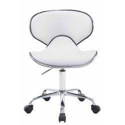 Tabouret de travail Las Vegas V2 en cuir synthétique blanc