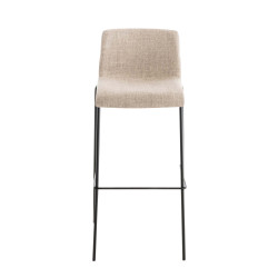 Lot de 2 tabourets de bar Hoover tissu 4 pieds crème