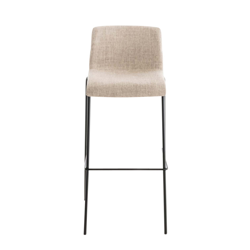 Lot de 2 tabourets de bar Hoover tissu 4 pieds crème