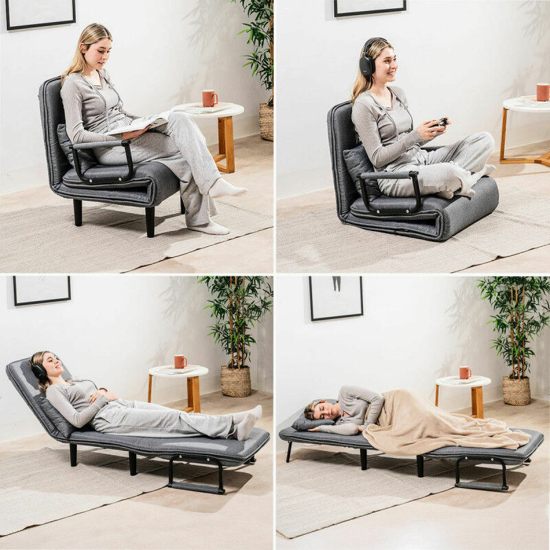 Canapé-lit Convertible Simple 4 en 1 InnovaGoods Noir (Reconditionné A)