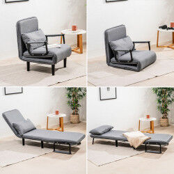 Canapé-lit Convertible Simple 4 en 1 InnovaGoods Noir (Reconditionné A)