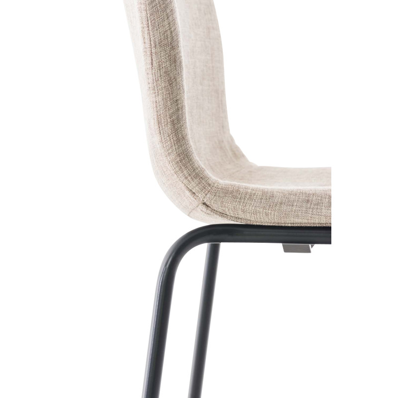 Lot de 2 tabourets de bar Hoover tissu 4 pieds crème