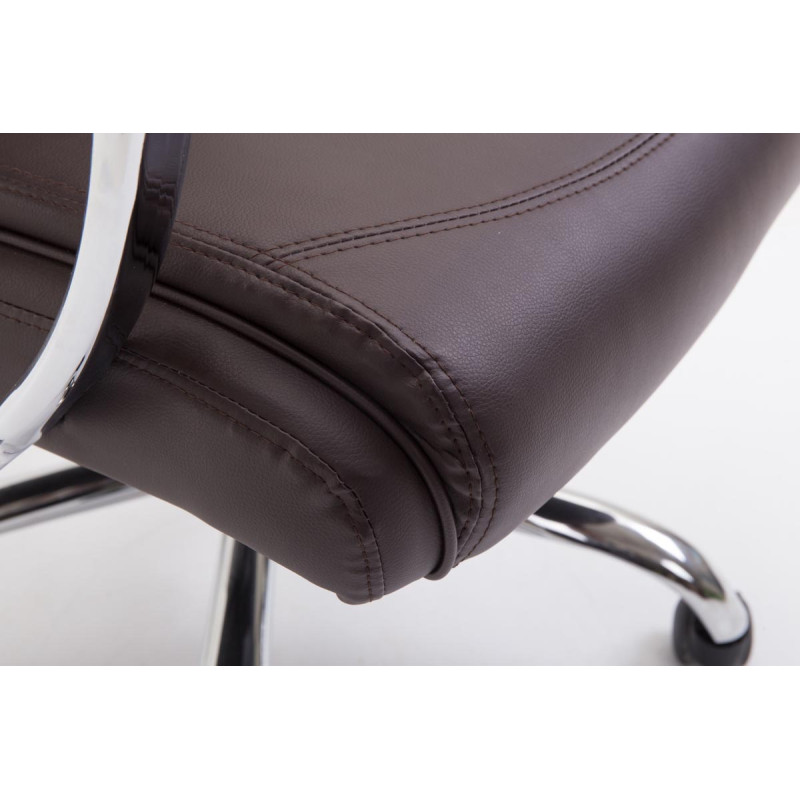 Fauteuil de bureau Vaud en cuir artificiel marron