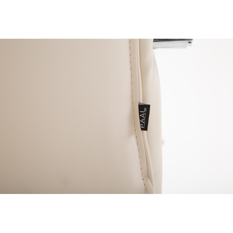 Fauteuil de bureau Vaud en cuir artificiel crème