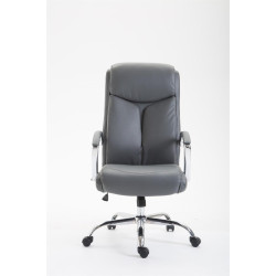 Fauteuil de bureau Vaud en cuir artificiel gris