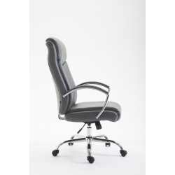 Fauteuil de bureau Vaud en cuir artificiel gris