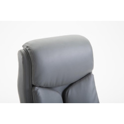 Fauteuil de bureau Vaud en cuir artificiel gris