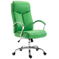 Fauteuil de bureau Vaud en cuir artificiel vert