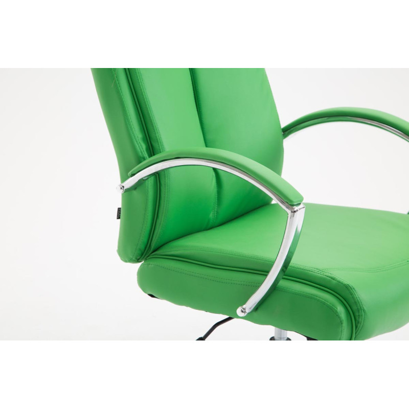 Fauteuil de bureau Vaud en cuir artificiel vert