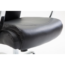 Fauteuil de bureau Vaud en cuir artificiel noir