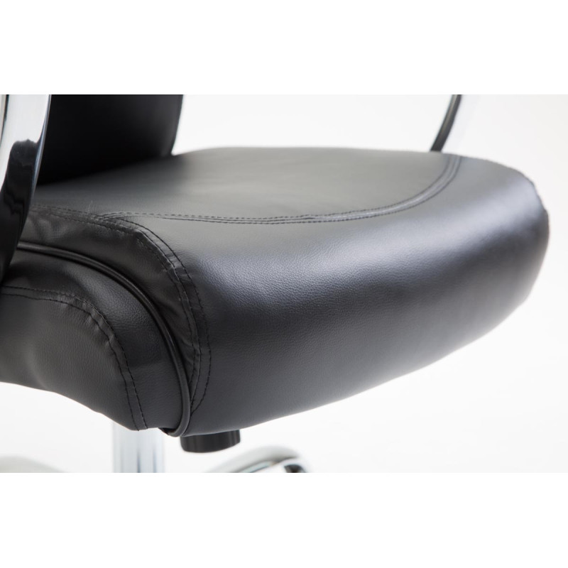 Fauteuil de bureau Vaud en cuir artificiel noir