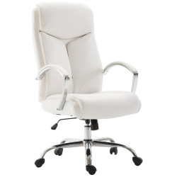 Fauteuil de bureau Vaud en cuir artificiel blanc