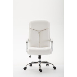 Chaise de bureau Vaud, similicuir, blanche