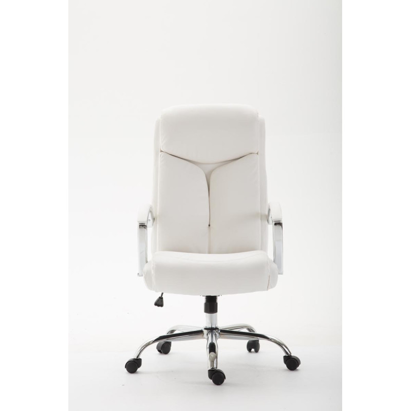Fauteuil de bureau Vaud en cuir artificiel blanc