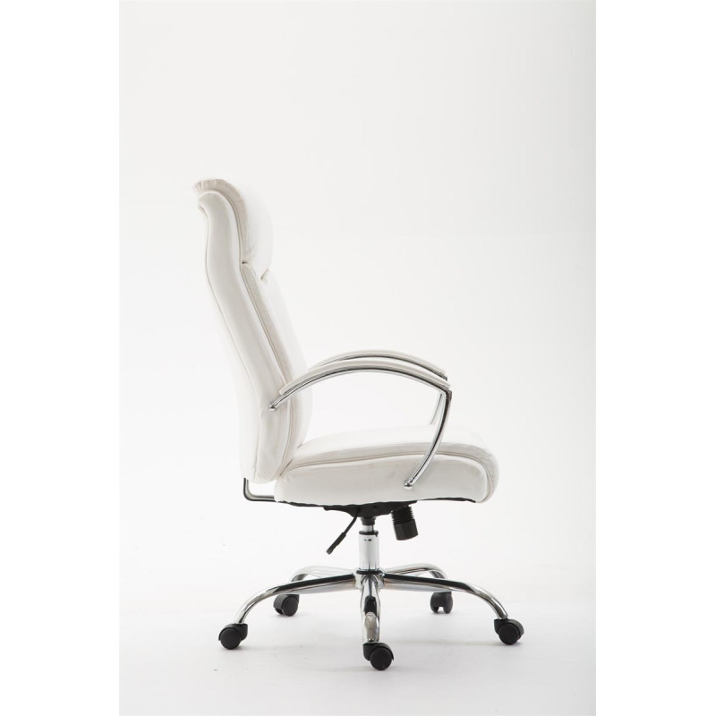 Fauteuil de bureau Vaud en cuir artificiel blanc
