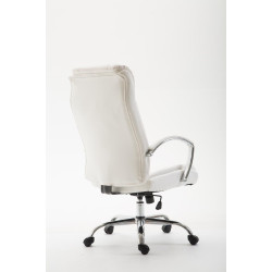 Chaise de bureau Vaud, similicuir, blanche