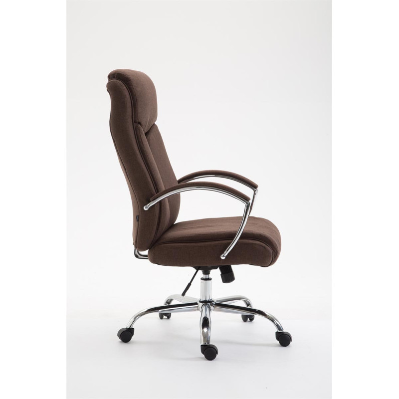 Fauteuil de bureau Vaud tissu marron