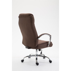 Fauteuil de bureau Vaud tissu marron