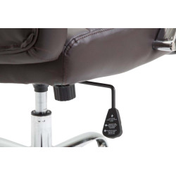 Fauteuil de bureau Valais, simili cuir marron