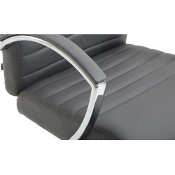 Fauteuil de bureau Valais, simili cuir gris