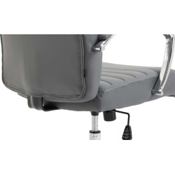 Fauteuil de bureau Valais, simili cuir gris