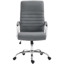 Fauteuil de bureau Valais, simili cuir gris