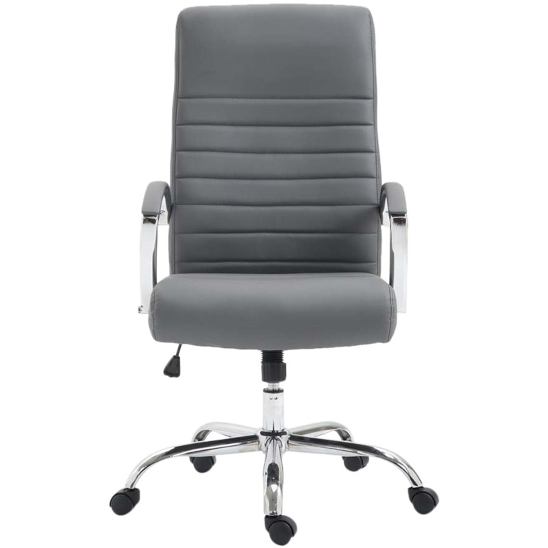Fauteuil de bureau Valais, simili cuir gris